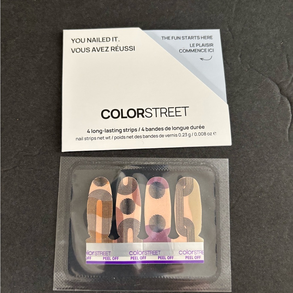 Color Street Arch & Wave Accent Nail Strips - Pink and Black